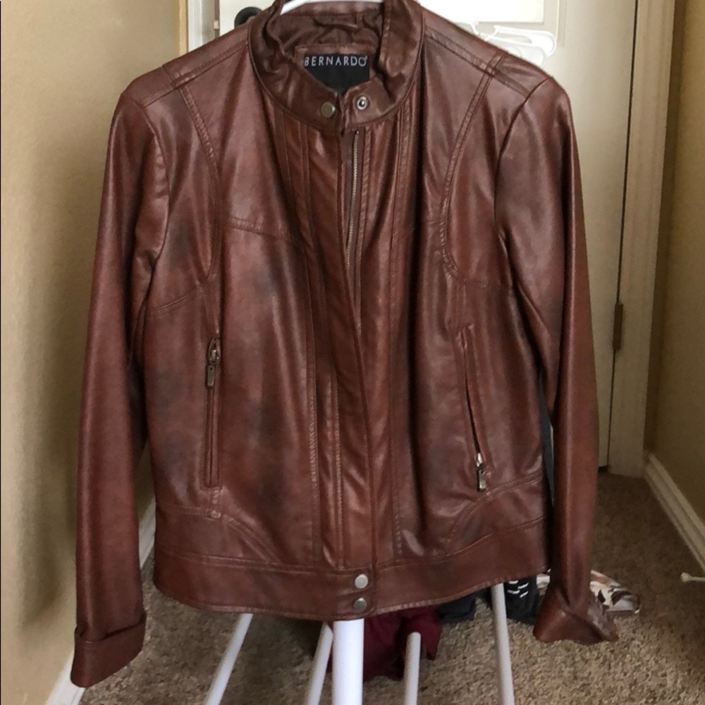 Brown faux leather jacket